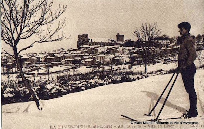 la neige en haute-Loire CPA la Chaise-Dieu