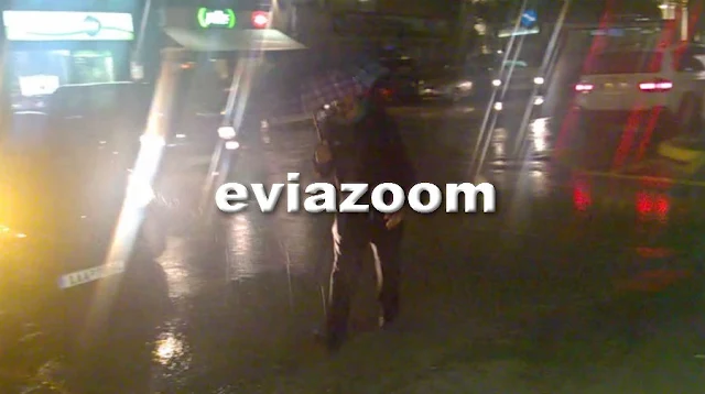 Καταρρακτώδης βροχή στη Χαλκίδα (ΒΙΝΤΕΟ)