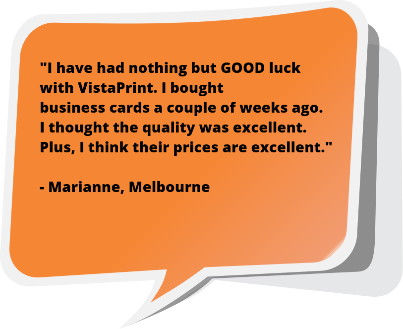 Vistaprint Australia feedback - Marianne from Melbourne