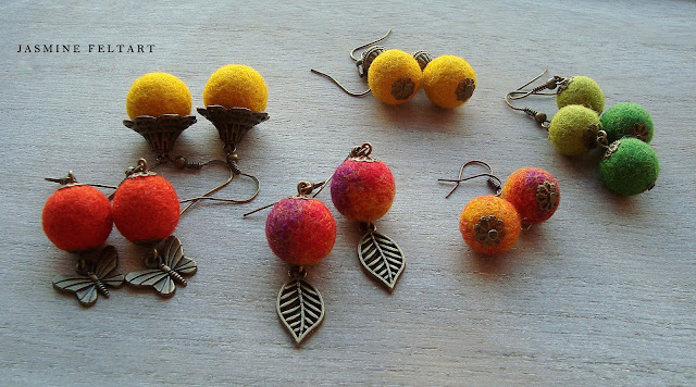 Colorful felt earrings