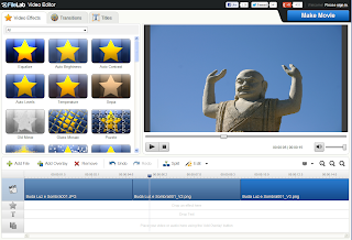 Imagem redimensionada 16x9 num editor de video