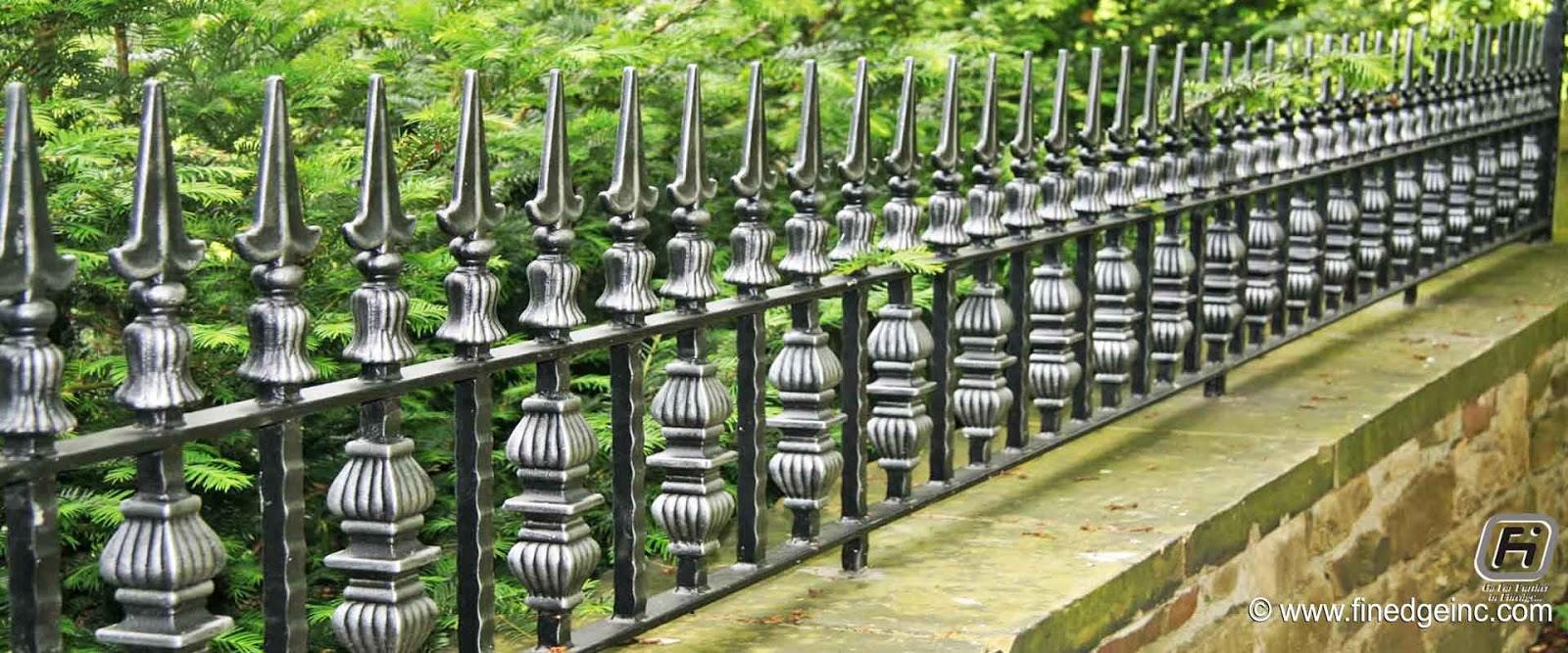 Decorative wrought iron and ornamental iron components, fencing