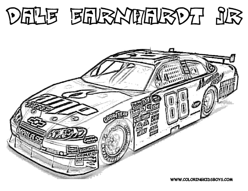 Coloring Pages For Nascar ~ Top Coloring Pages