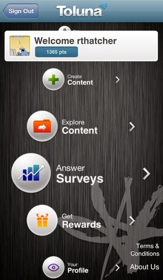 Toluna smartphone app for iPhone and Android Toluna smartphone app for iPhone and Android