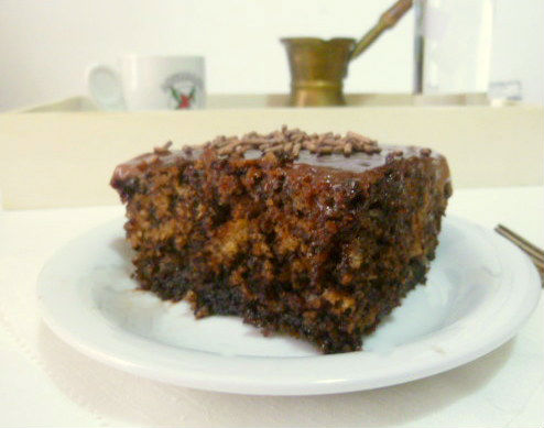 cake sciroppato con crema al cacao