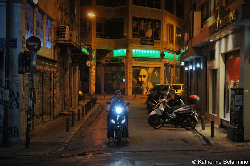 Psyri Neighborhood at Night One Day in Athens