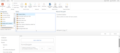 Adding Content Editor Web Part to a SharePoint form