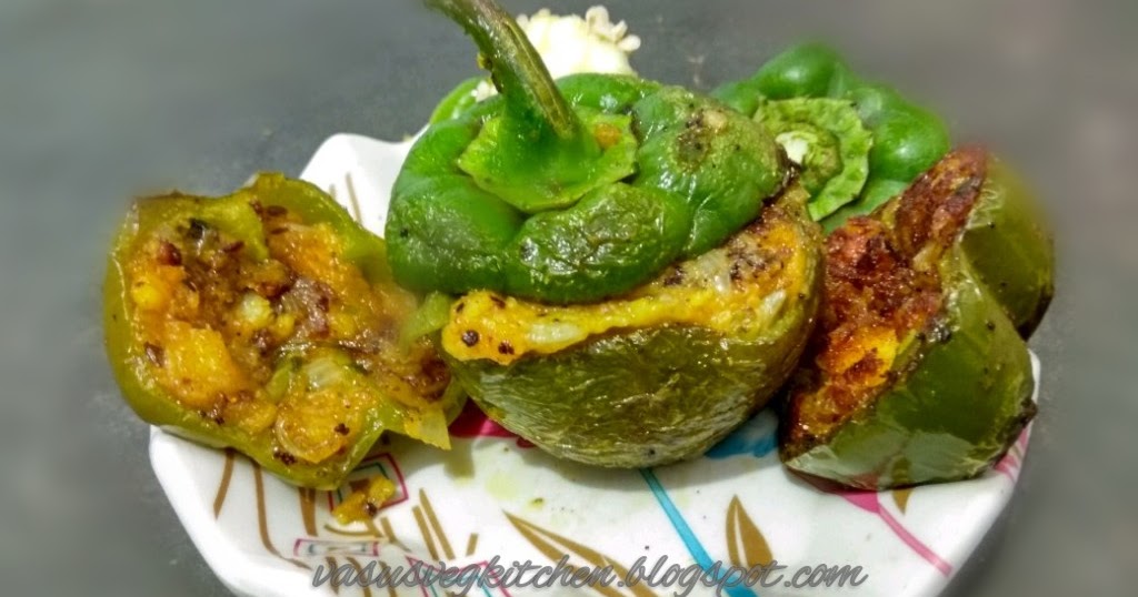 Vasusvegkitchen Stuffed capsicum, Potato & paneer stuffed capsicum