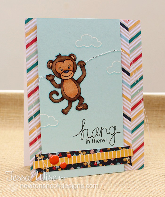 Hang in there card by Tessa Wise | Hanging Around Stamp set | Newton's Nook Designs