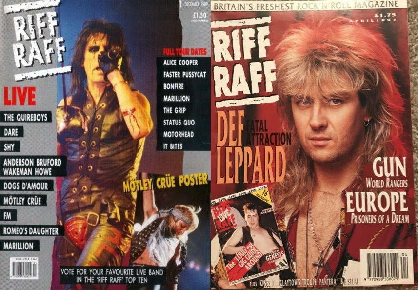 Incomplete list of Riff Raff magazines