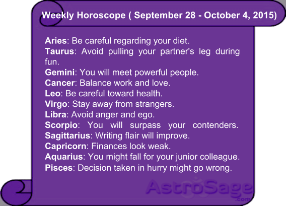 Know the future of your upcoming week with weekly horoscopes.