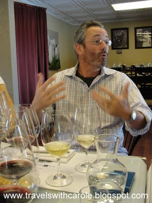 owner Steven Mirassou leads a tasting at The Steven Kent Winery in Livermore, California