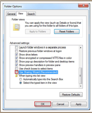 disable file sharing