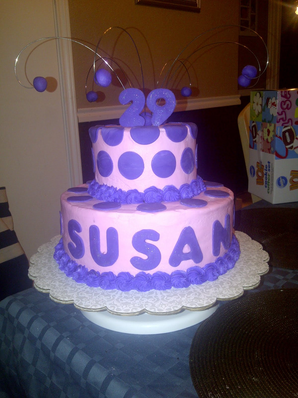 Cakes By Nichole Pink and Purple "29" Cake