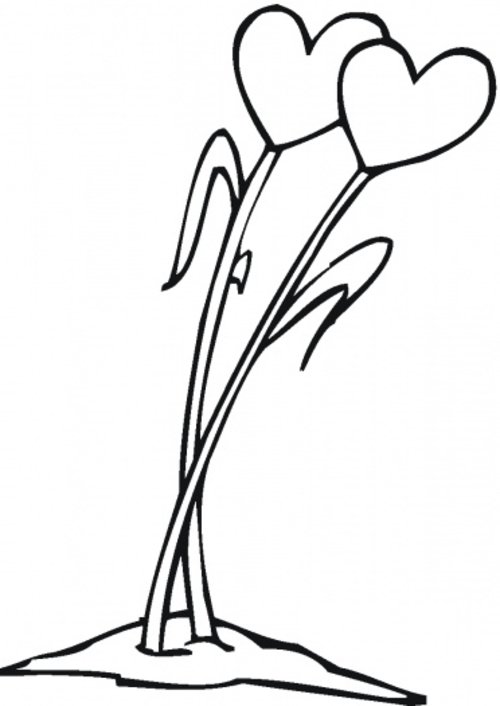 Hearts Flowers Coloring Pages For Kids >> Disney Coloring Pages