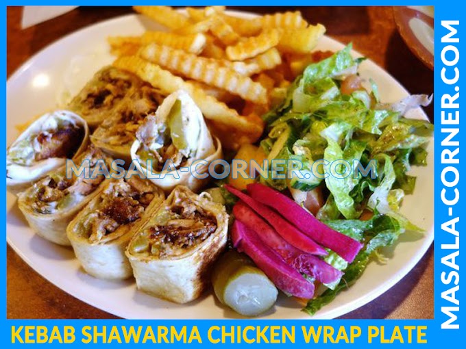 Kebab Shawarma Chicken Wrap Plate