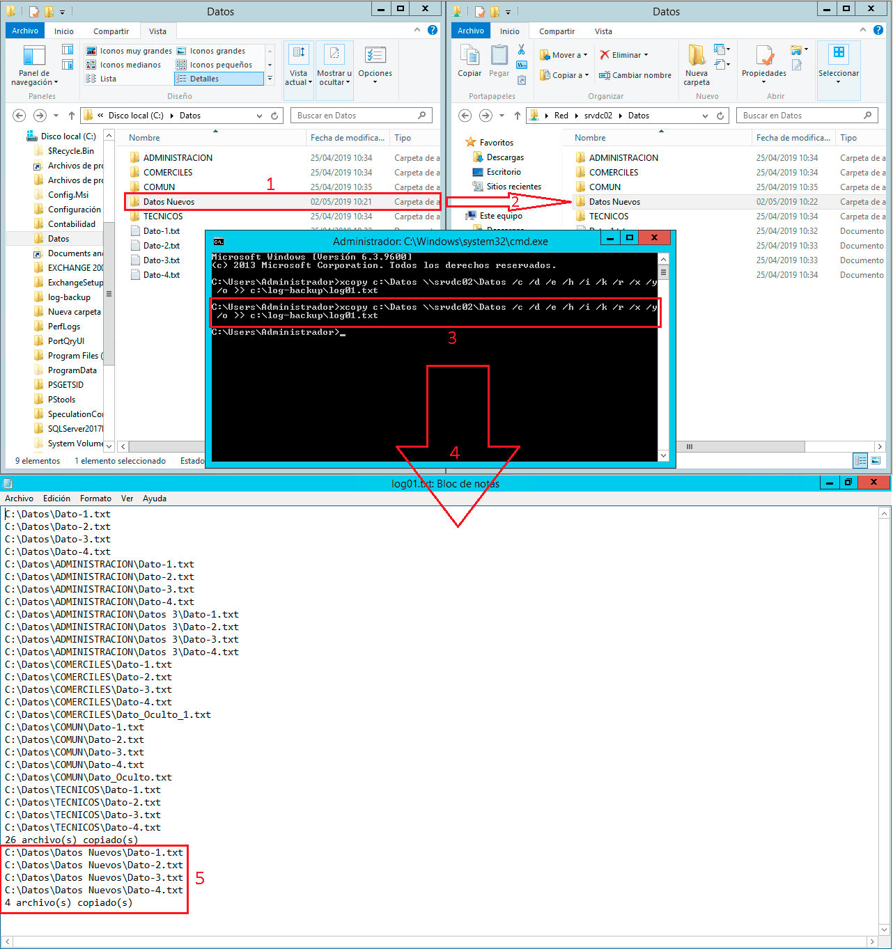 Pantallazos.es Windows CMD Realizar una copia de seguridad usando el