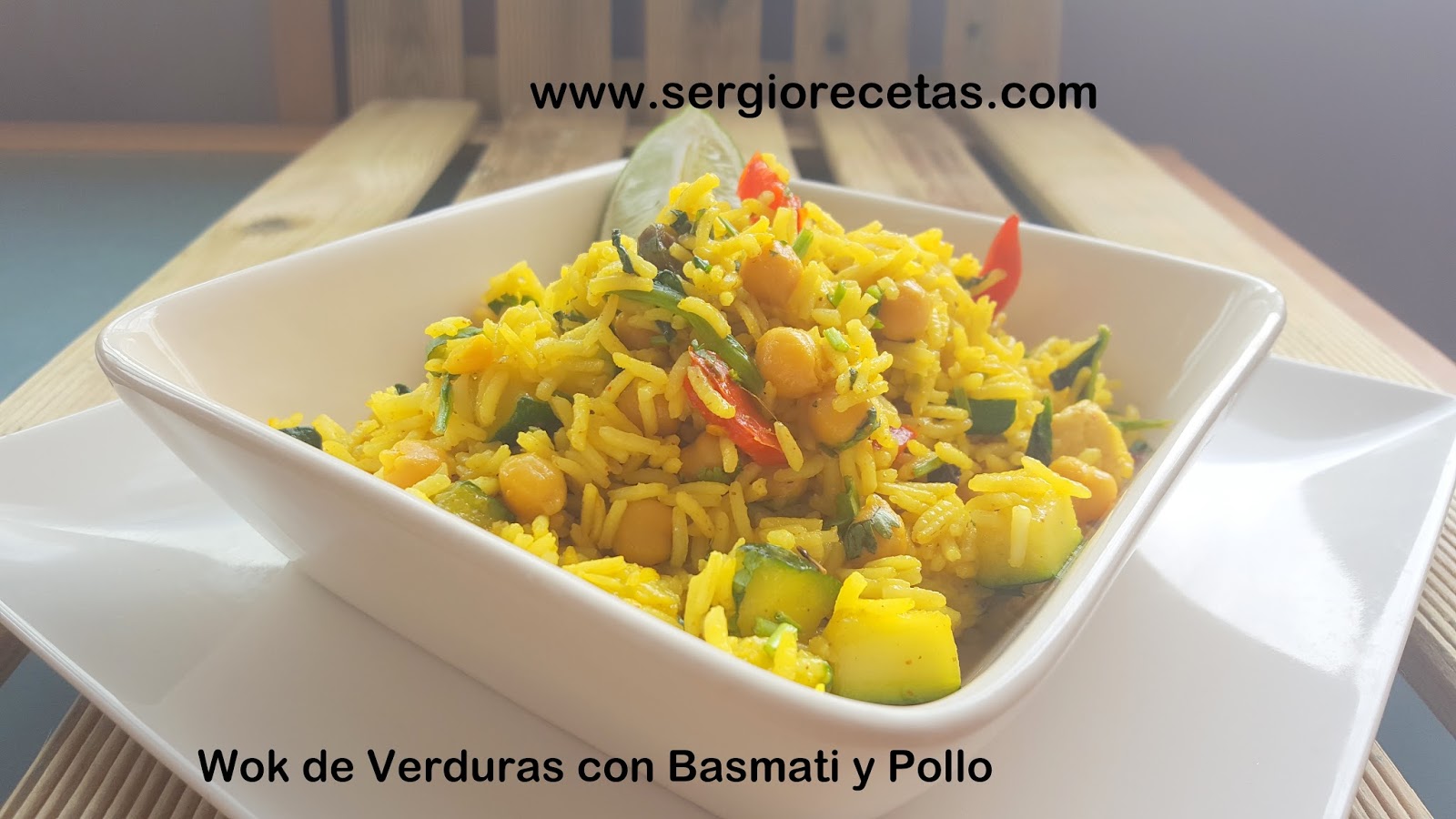 Wok de Verduras con Arroz Basmati y Pollo/Receta SemiVegetariana/Ideas