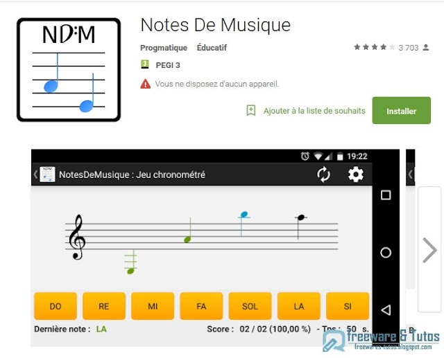 NotesDeMusique : application Android pour lire les notes de musique en s'amusant