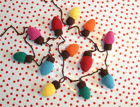 Crochet Christmas Light Garland