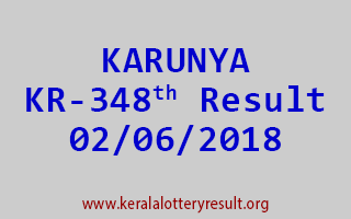 KARUNYA Lottery KR 348 Result 02-06-2018