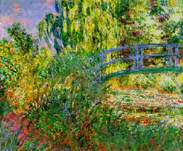 Claude Monet Bassin aux nympheas et sentier au bord de l′eau. 1900