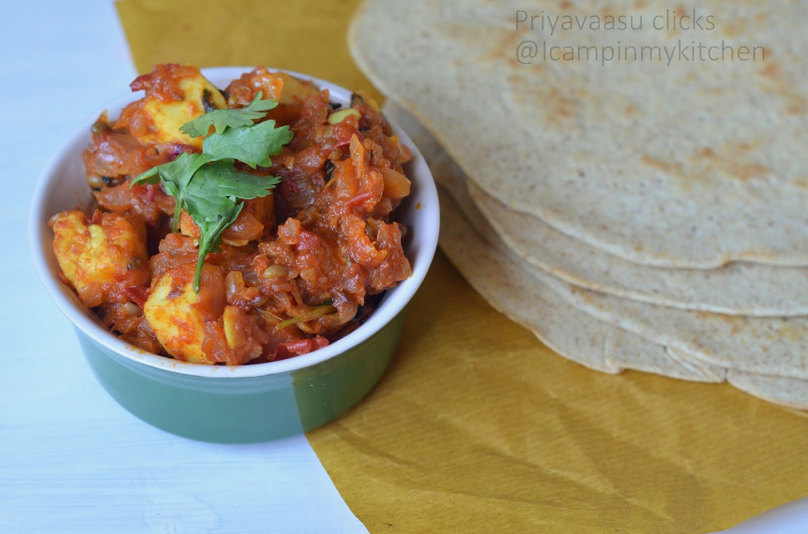 Paneer Subzi/Simple Paneer curry, Sidedish for Roti I Camp in my Kitchen