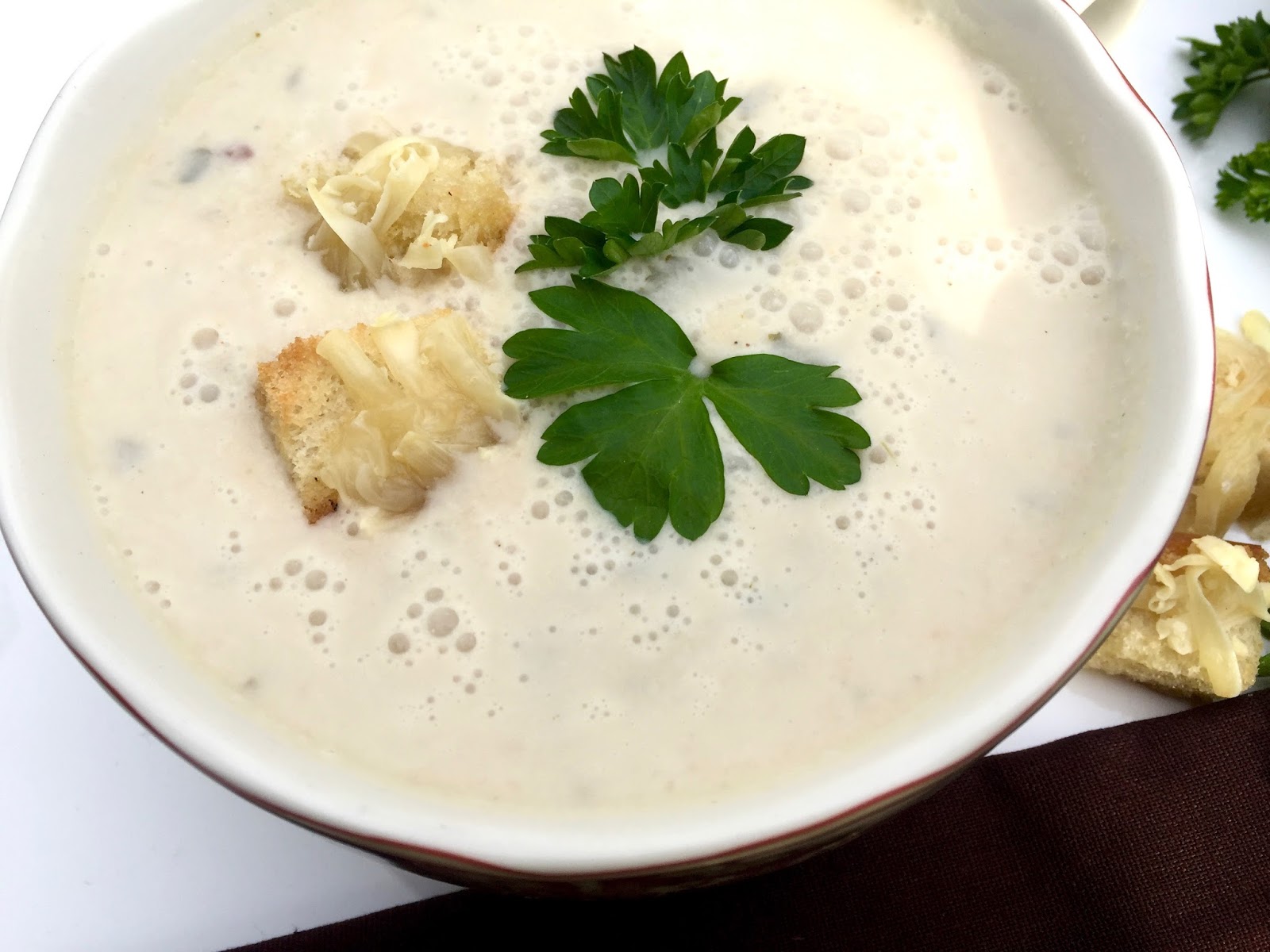 Parsley Root Cream Soup with Gouda Croutons Diary of a Mad Hausfrau