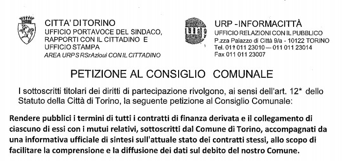 Assemblea21 Presentare una petizione al Consiglio Comunale cosa