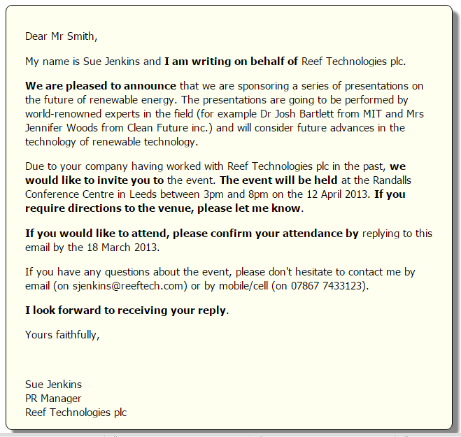 ESP - English for Specific Purposes: Inviting colleagues to a meeting