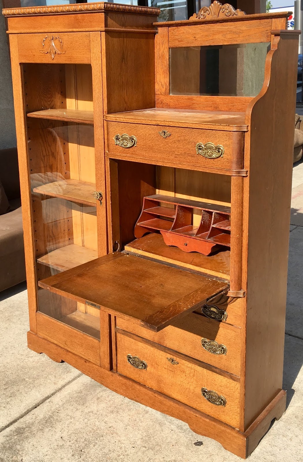Uhuru Furniture Collectibles Reduced Early 1900s Oak Secretary