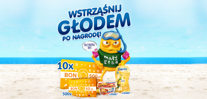Do wygrania e-karta podarunkowa Biedronka o wartości 500 zł oraz kody na Danio Konkurs