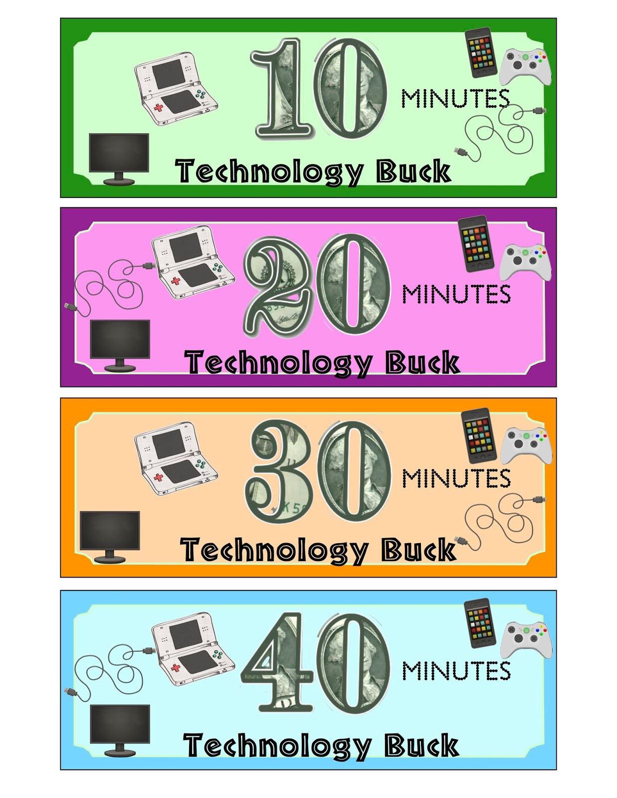 Homework bucks template picture