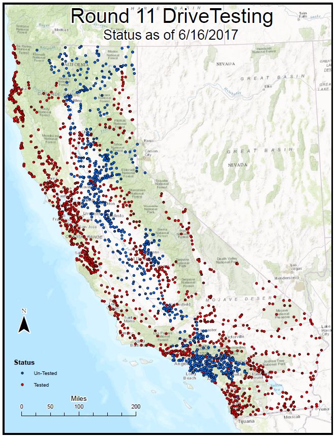 California Drive Testing Mobile Broadband