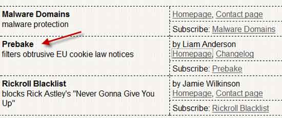 Adblock Prebake Filter