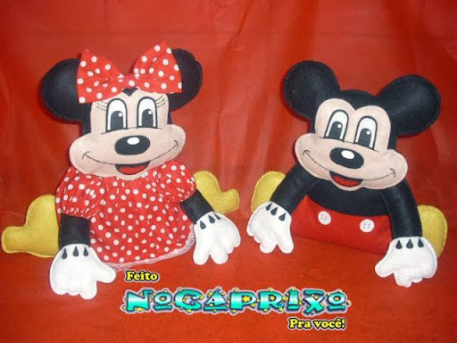 Mickey e Minie em feltro - 3 aninhos Diogo