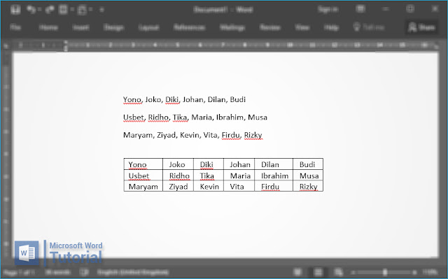 Cara Mengkonversi Data Text ke Bentuk Tabel Cara Mengkonversi Data Text ke Bentuk Tabel