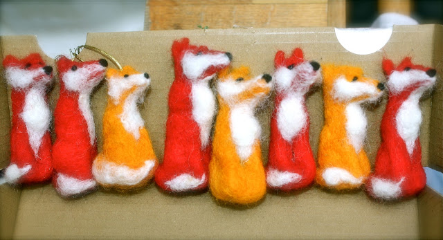 Mrs Fox's felt fox Christmas tree decorations