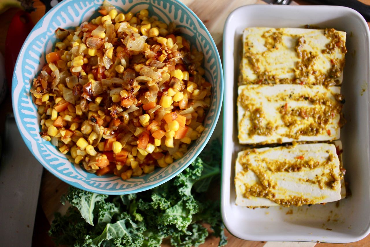 Green Gourmet Giraffe Tofu marinade bowl, hacking and vegan mofo