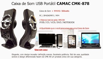Caixa Som Usb P2 Portátil Camac Cmk-878 500 Wts Pc Notebook