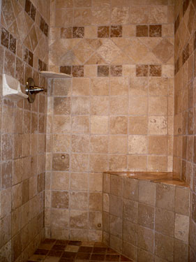 stone shower natural walls clean