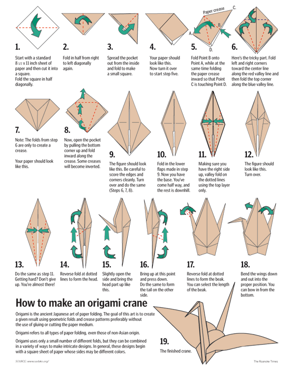 A Thousand Cranes Project How to fold a Crane