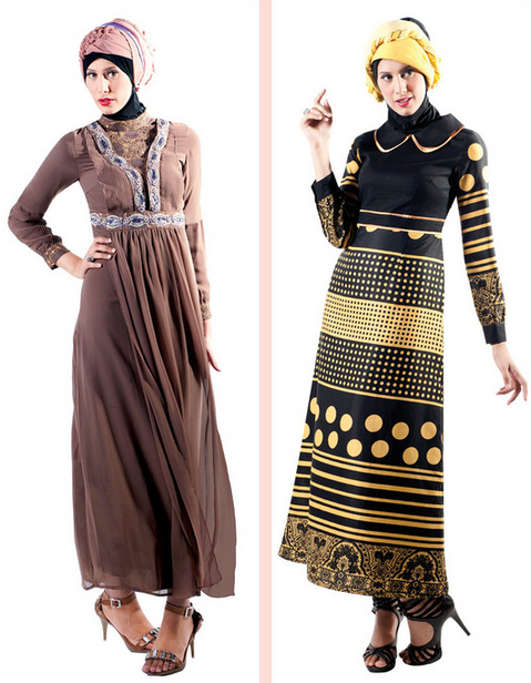 Contoh Gambar Baju Gamis Muslim Brokat Terbaru Png