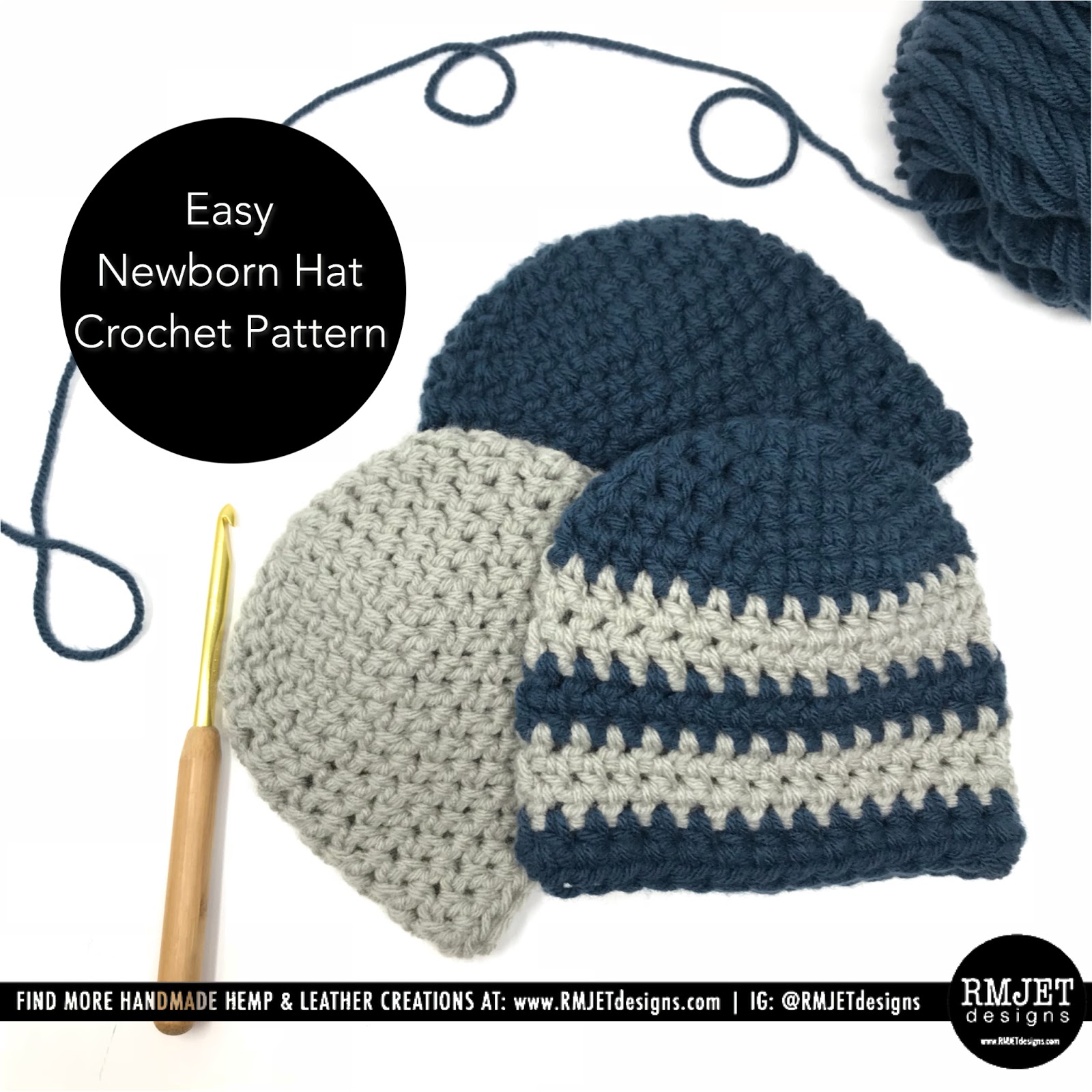 FREE Newborn Baby Hat Crochet Pattern by RMJETdesigns