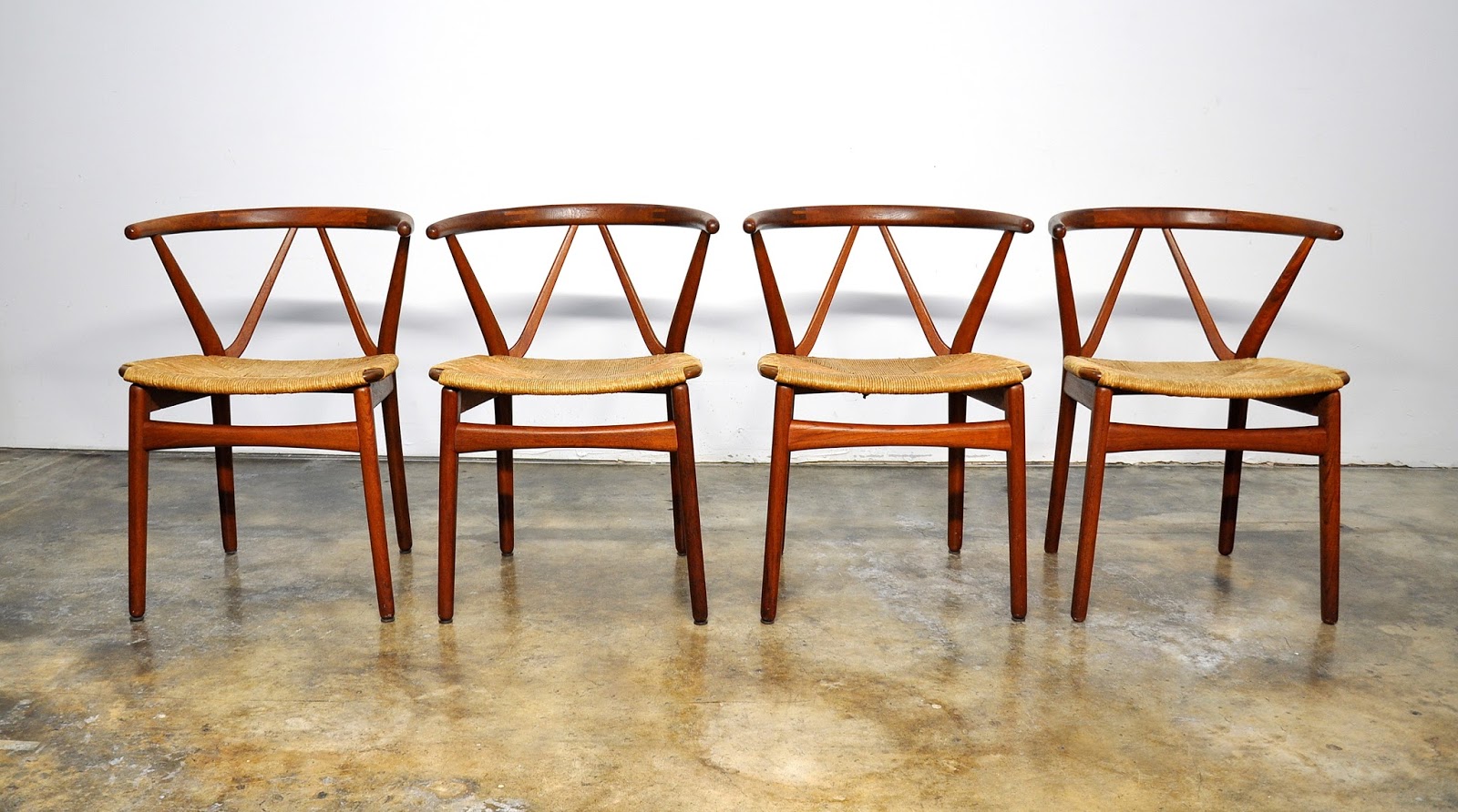 SELECT MODERN Set of Four Henning Kjaernulf for Bruno Hansen Teak