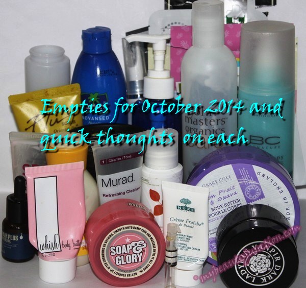 Beauty products emptied in October 2014