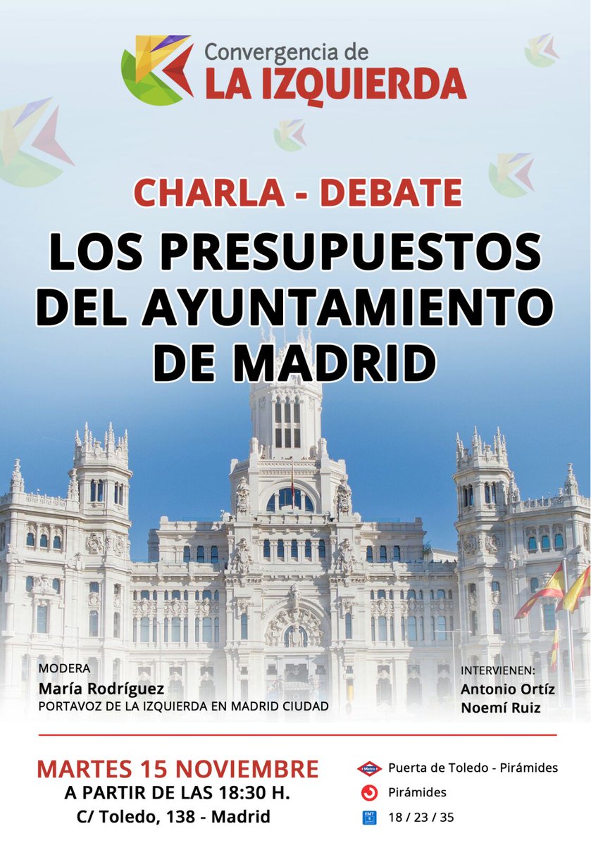 15 noviembre Debate  sobre los Presupuestos de Madrid