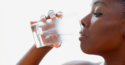 Black woman drinking