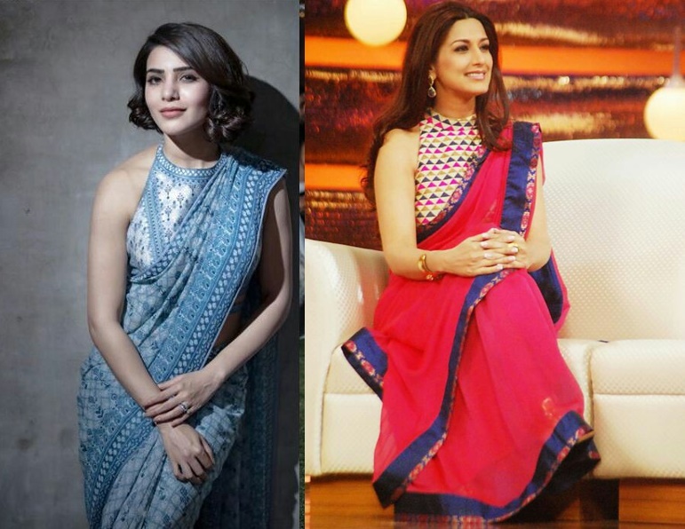 halter neck blouse designs for sarees SIMPLE SAREE LOOK FOR PARTY