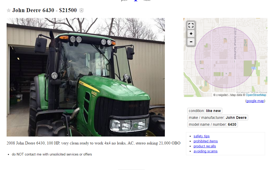 Meat Craigslist Tractor Scam Also Other Vehicles
